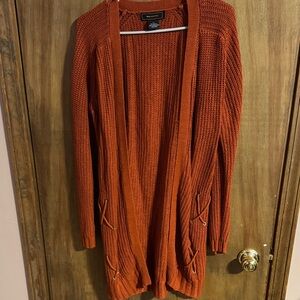 Women's Open-Front Rust Cardigan